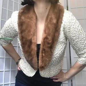 VTG Evening Jacket w/ Detachable Faux Fur Collar